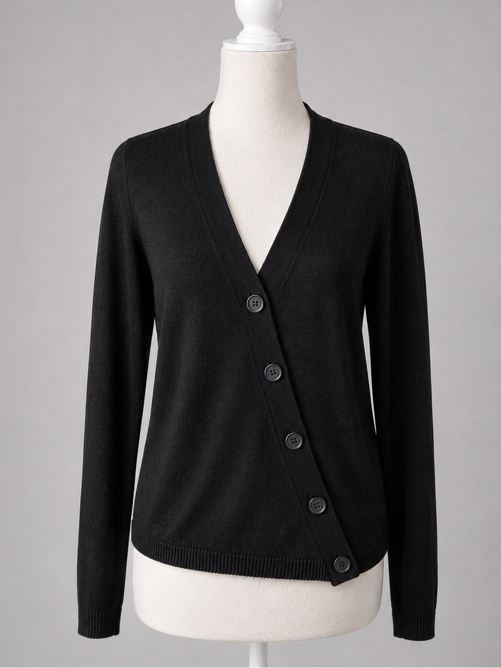 Zara Black Asymmetrical Button Cardigan | Women’s Size Small